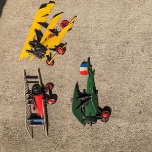 🛩️ Vintage Homco Diecast Metal  1975 Metal Biplanes and Tri-plane S